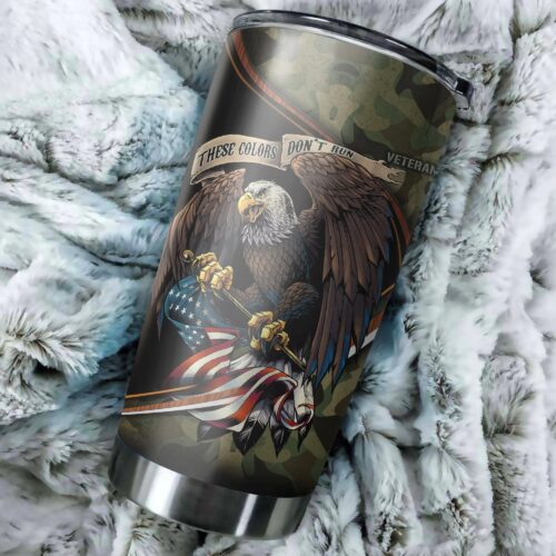 US Veteran Camo stainless steel tumbler