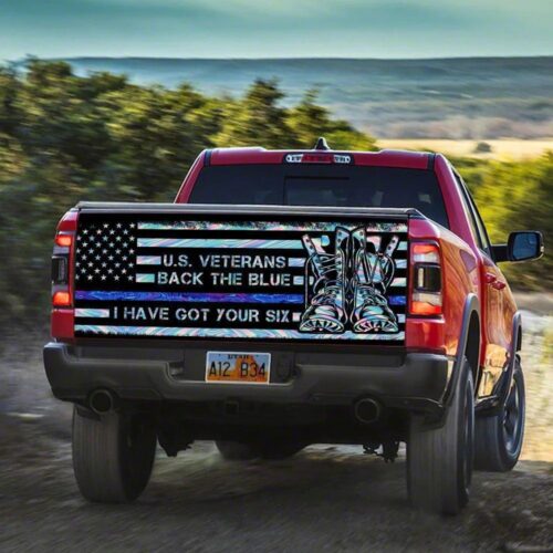 U.S. Veteran Back The Blue Truck Tailgate Decal Sticker Wrap Car Accessories