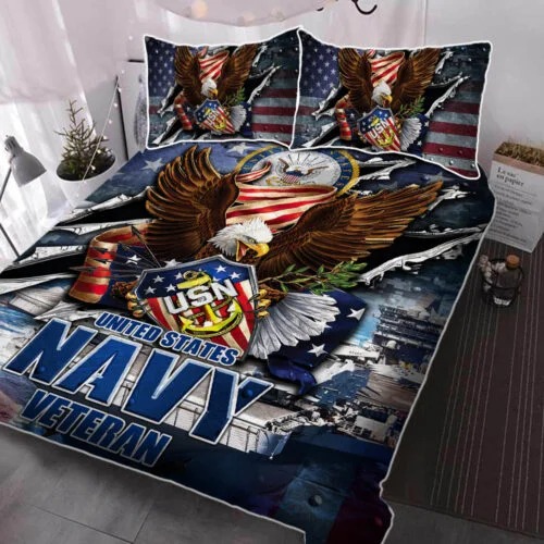 U.S. Navy Veteran Quilt Bedding Set