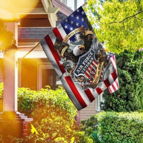 Air Force Veteran Strong And Free 1775 US Flag Eagle Air Force Veteran Flag