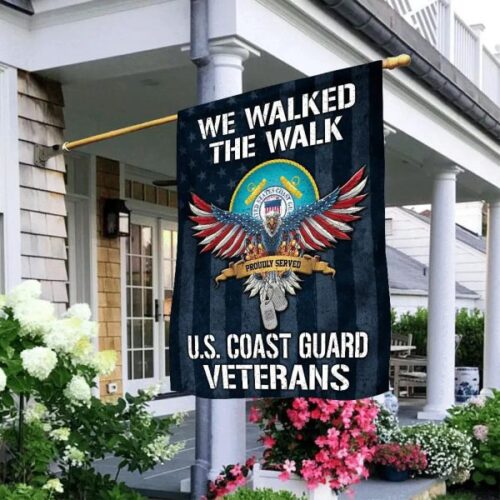 Coast Guard We Walked The Walk US Veteran Garden Flag