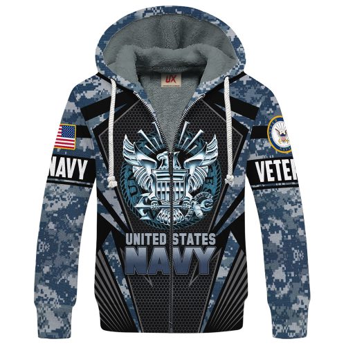 VETERAN UXVET27-NV Premium Heavy Fleece Zip Hoodie