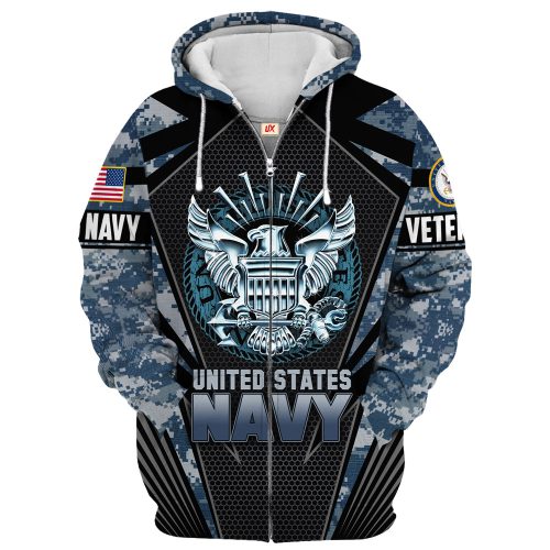 VETERAN UXVET27-NV Premium Microfleece Zip Hoodie