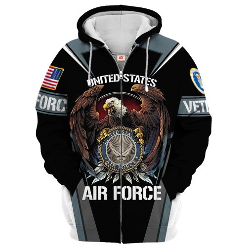 VETERAN UXVET23-AF Premium Microfleece Zip Hoodie