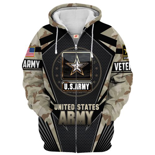 VETERAN UXVET27-AM Premium Microfleece Zip Hoodie