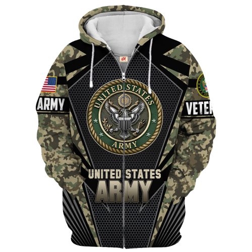 VETERAN UXVET27-AM2 Premium Microfleece Zip Hoodie