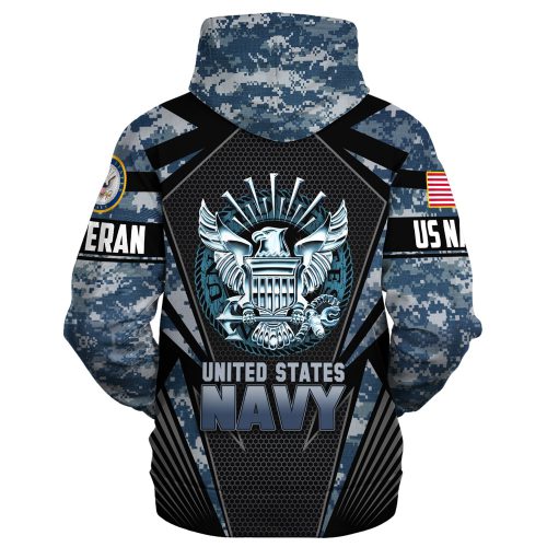 VETERAN UXVET27-NV Premium Heavy Fleece Zip Hoodie