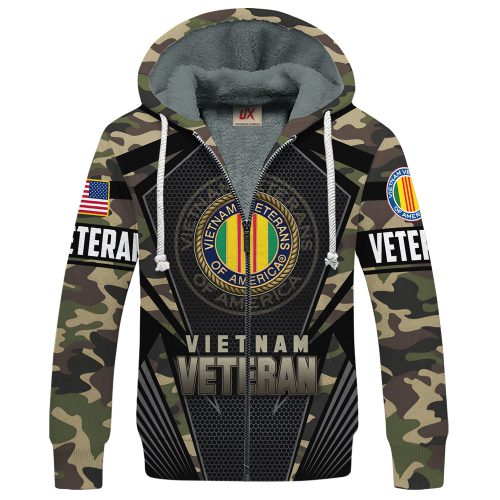 VETERAN UXVET27-VN Premium Heavy Fleece Zip Hoodie