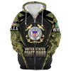 VETERAN UXVET19-AM Premium Microfleece Zip Hoodie