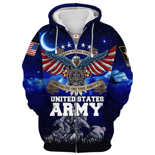 VETERAN UXVET19-AM Premium Microfleece Zip Hoodie