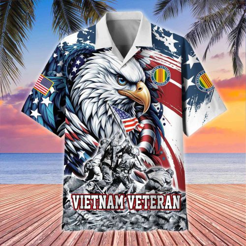 Premium US Veterans Hawaii Shirt, Gifts For Dad, For Husband Veteran UXVET102-VN