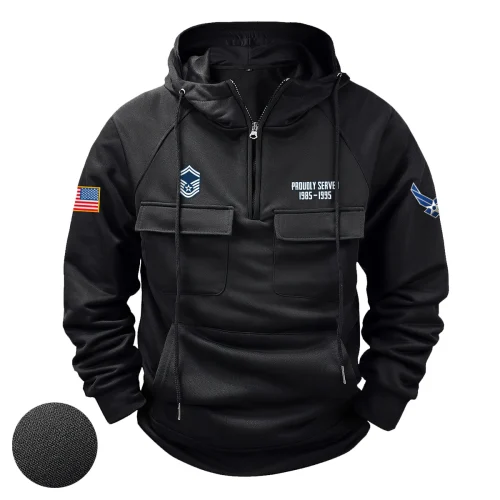 New Release! E8A-SMSGT Personalized Gift U.S. Air Force Tactical Quarter Zip Hoodie BLVTR140624A01AF10