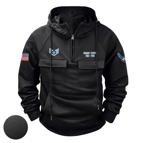 New Release! E5-SSGT Personalized Gift U.S. Air Force Tactical Quarter Zip Hoodie BLVTR140624A01AF7