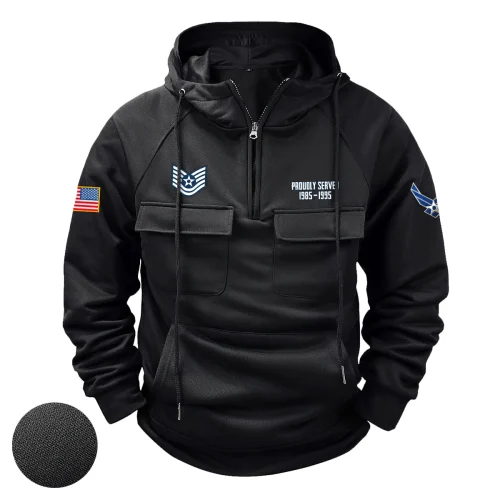 New Release! E6-TSGT Personalized Gift U.S. Air Force Tactical Quarter Zip Hoodie BLVTR140624A01AF8