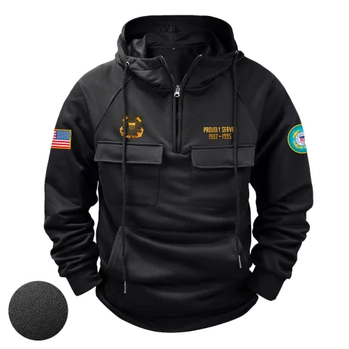 New Release! Personalized Gift U.S. Marine Corps Tactical Quarter Zip Hoodie BLVTR240524A02MC