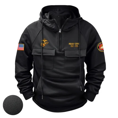 New Release! Personalized Gift U.S. Air Force Tactical Quarter Zip Hoodie BLVTR240524A02AF