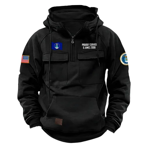 New Release! Personalized Gift U.S. Air Force Tactical Quarter Zip Hoodie BLVTR240524A03AF