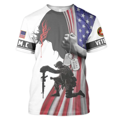 New Release Father Day U.S. Marine Corps Veterans Premium T-Shirt All Over Prints Gift Loves BLVTR240424A01MCTS