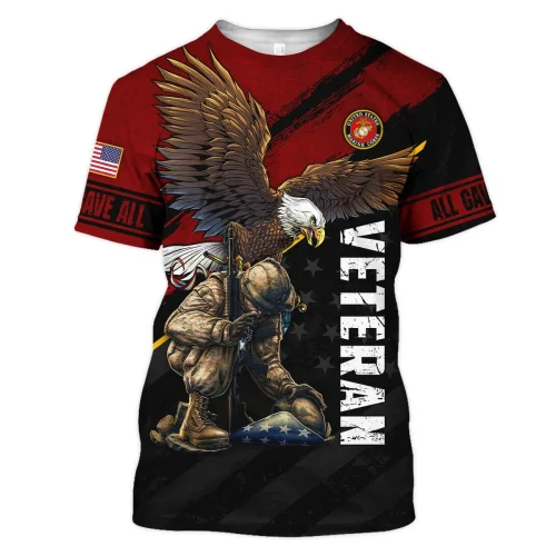 New Release U.S. Marine Corps Veterans Premium T-Shirt All Over Prints Gift Loves HBLVTR030424A02MC