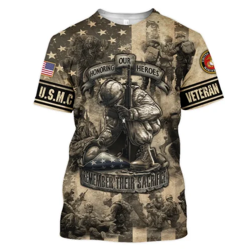 New Release U.S. Marine Corps Veterans Premium T-Shirt All Over Prints Gift Loves HBLVTR030424A04MC