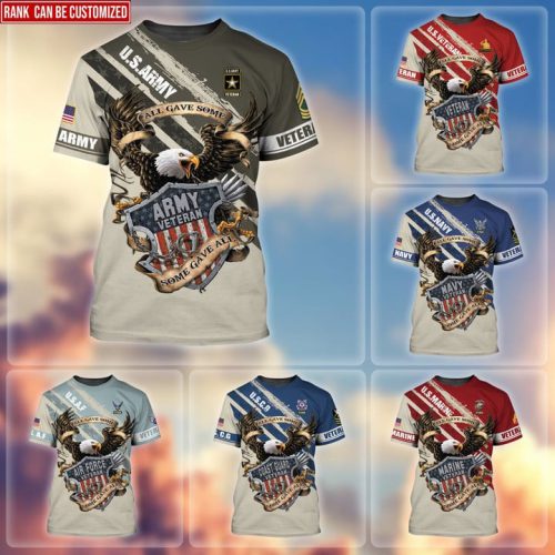 Premium Personalised U.S Multiple Service Veteran T-Shirt