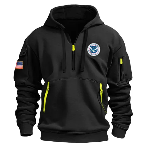 New Release Department Of Homeland Security Fashion Hoodie Half Zipper BLHS220524A01DHS2