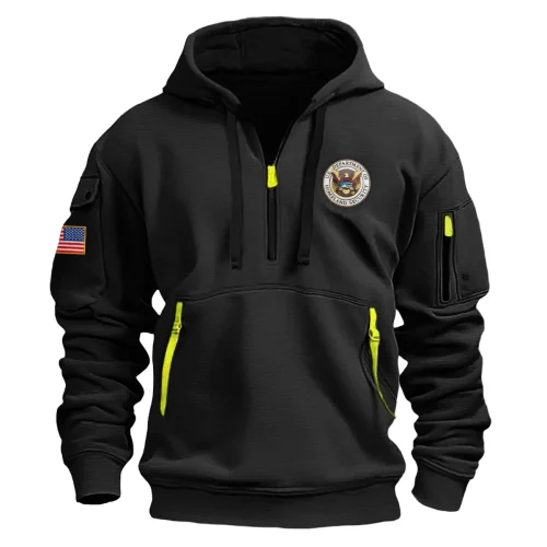 New Release Department Of Homeland Security Fashion Hoodie Half Zipper BLHS220524A01DHS4