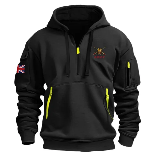 New Release British Army Fashion Hoodie Half Zipper BLUK090524A01BA1