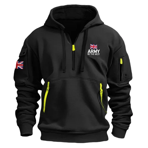 New Release British Army Fashion Hoodie Half Zipper BLUK090524A01BA1