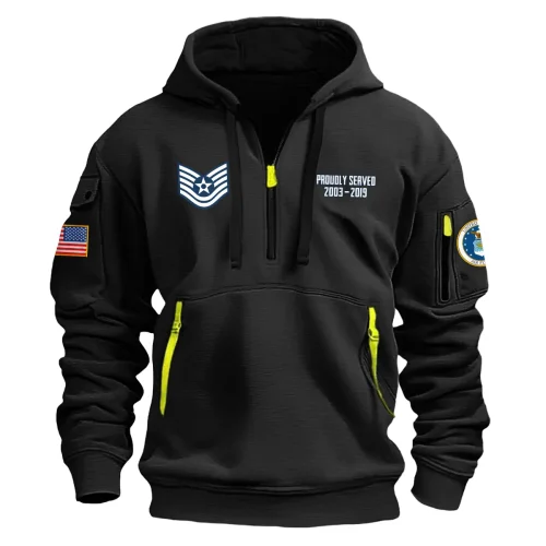 New Release! Personalized Gift E6-TSGT U.S. Air Force Fashion Hoodie Half Zipper BLVTR030624A01AF7