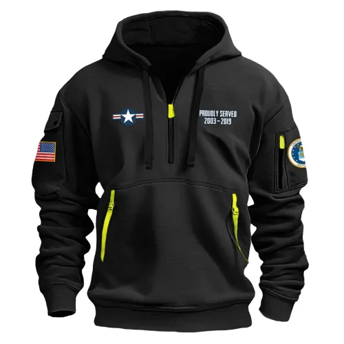 New Release! Personalized Gift Roundel of the U.S. Air Force Fashion Hoodie Half Zipper BLVTR030624A01AF9