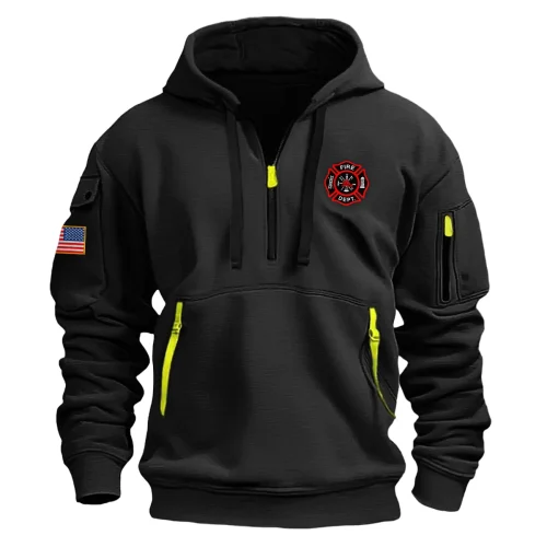 New Release U.S. FireFighter Fashion Hoodie Half Zipper BLVTR040524A01FF3