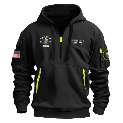 New Release! Personalized Gift U.S. Army Fashion Hoodie Half Zipper BLVTR140624A03AM