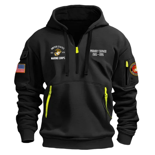 New Release! Personalized Gift U.S. Marine Corps Fashion Hoodie Half Zipper BLVTR140624A03MC