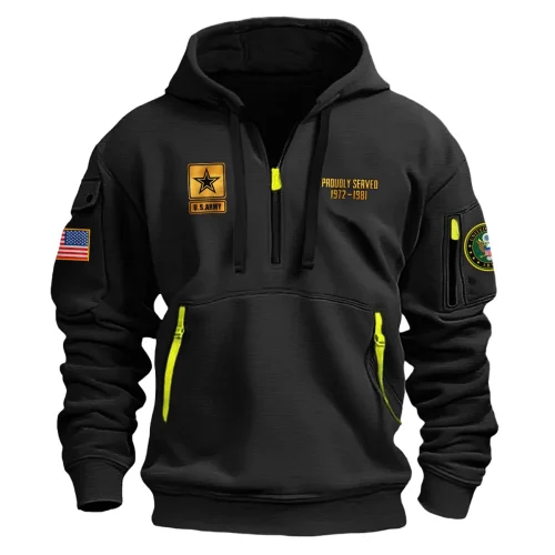 New Release! Personalized Gift U.S. Army Fashion Hoodie Half Zipper BLVTR230524A01AM