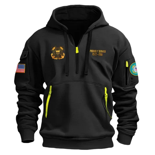 New Release! Personalized Gift U.S. Coast Guard Fashion Hoodie Half Zipper BLVTR230524A01CG