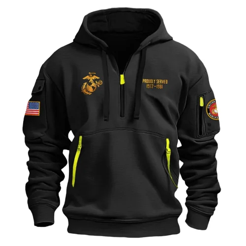 New Release! Personalized Gift U.S. Marine Corps Fashion Hoodie Half Zipper BLVTR230524A01MC