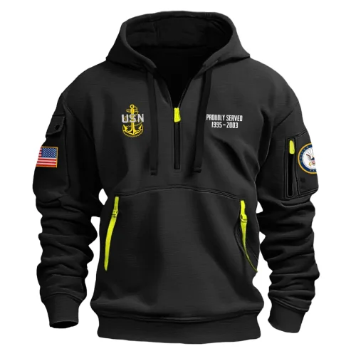 New Release Personalized U.S. Navy Ranking Fashion Hoodie Half Zipper BLRANKNV1CPO