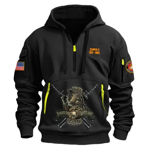 New Release! Personalized Gift U.S. Marine Corps Fashion Hoodie Half Zipper BLVTR270524A01MC3