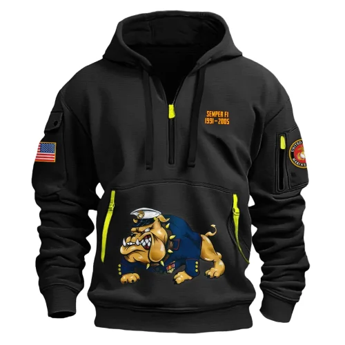 New Release! Personalized Gift U.S. Marine Corps Fashion Hoodie Half Zipper BLVTR270524A01MC5