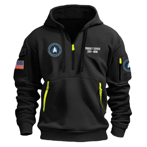 New Release! Personalized Gift U.S. Space Force Fashion Hoodie Half Zipper BLVTR290524A02SF1