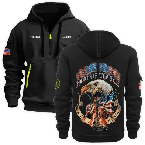 New Release U.S. Army Veteran Hoodie Half Zipper HBLVTR080424A01AM