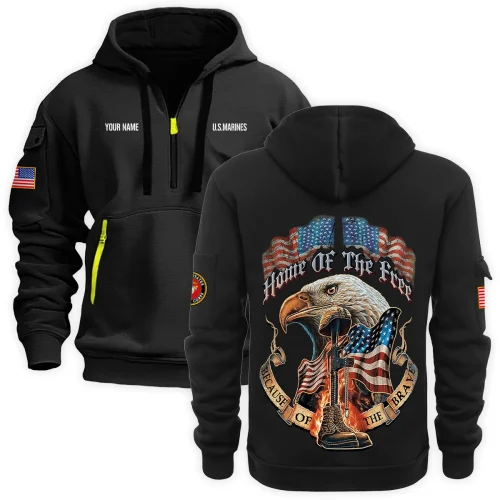 New Release U.S. Marine Corps Veteran Hoodie Half Zipper HBLVTR080424A01MC