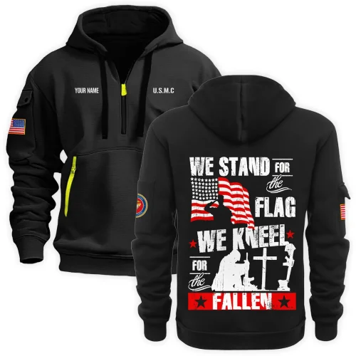 New Release! Personalized Gift U.S. Marine Corps Fashion Hoodie Half Zipper BLVTR270524A01MC4