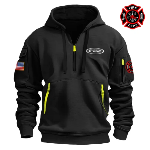 Special Release Emergency One x Firefighter Patriot Day Fashion Hoodie Half Zipper BLFF130724A2EO