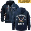 Personalized Gift Proudly Served Established U.S. Marine Corps Fashion Hoodie Half Zipper BLVTR060824A1MC