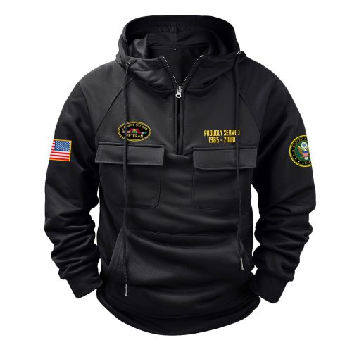 Desert Storm War Veteran Personalized Gift Explosive Ordnance Disposal Tactical Quarter Zip Hoodie