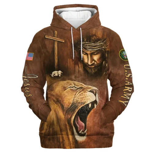 Child Of God Man Of Faith Warrior Of Christ America U.S. Army All Over Prints BLVTR17924A1AMHD - Hoodie