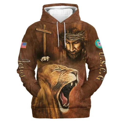 Child Of God Man Of Faith Warrior Of Christ America U.S. Coast Guard All Over Prints BLVTR17924A1CGHD - Hoodie