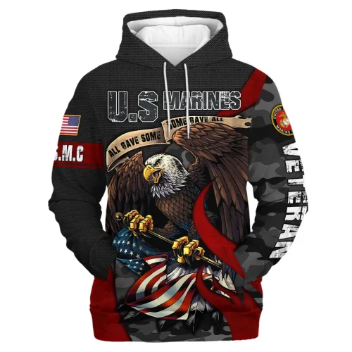 New Release U.S. Marine Corps Veterans Premium Hoodie Shirt  All Over Prints Gift Loves HBLVTR030424A01MC